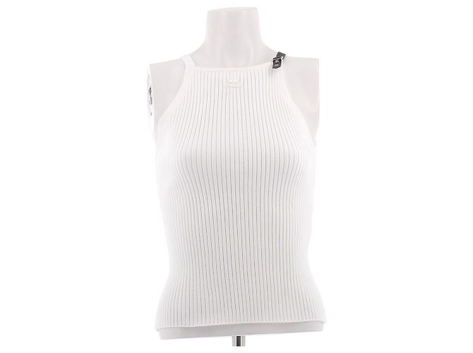 Canotta bianca Courreges in viscosa Bianco