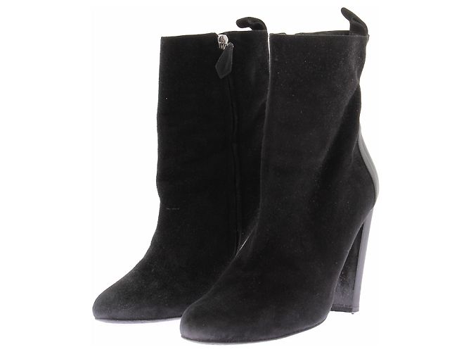 Hermès Bottines noires en daim Black