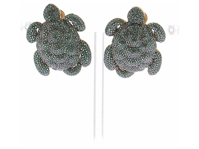 Autre Marque Orecchini a clip tartarughe Verde