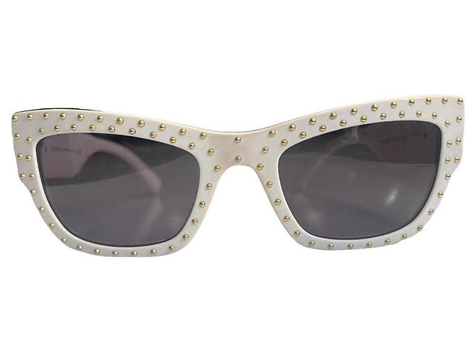 Versace Gafas de sol Medusa Studded Blanco Gold hardware 