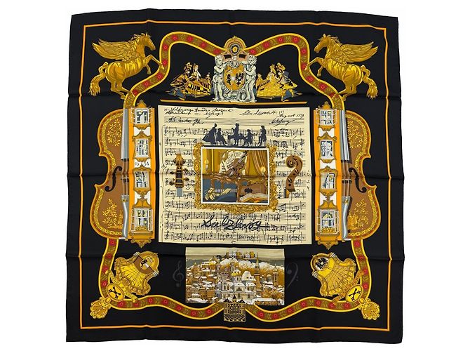 Hermès Sciarpa in seta nera Hermes Nero 