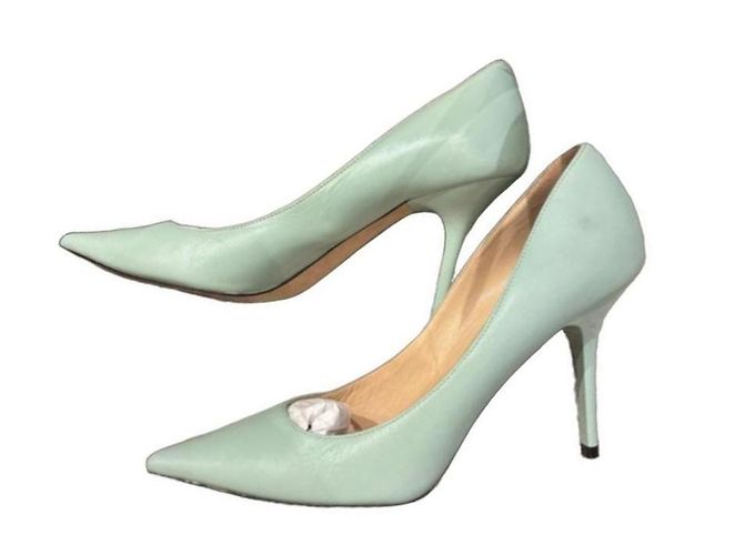 Jimmy Choo Leder-Pumps Blaugrün Hellgrün Hellblau