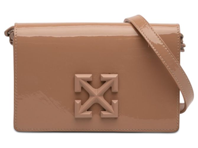 Off White Off-White Jitney 0.5 Crossbody en cuir verni marron