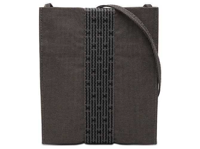 Pochette Herline em lona cinza Hermès Marrom