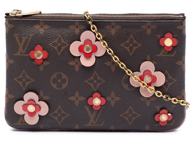 Pochette Louis Vuitton Marrone Monogram Blooming Flowers Double Zip