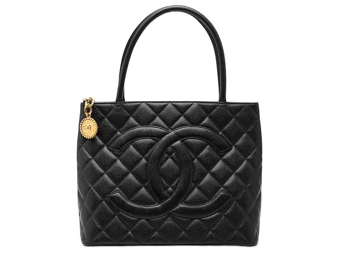Tote Chanel Black Caviar Medallion Nero