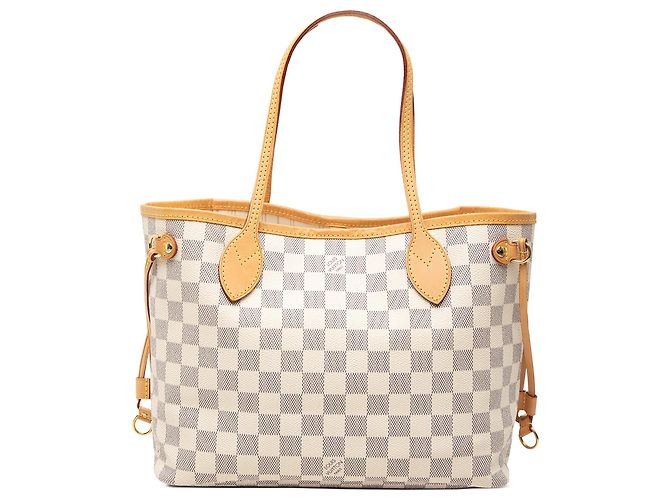 Louis Vuitton White Damier Azur Neverfull PM Bianco