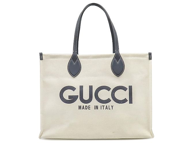 Gucci Beige Large Canvas Logo Tote