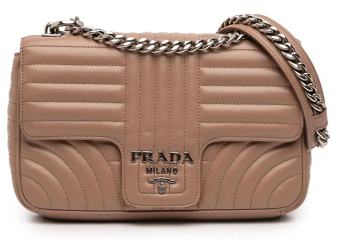 Bolsa Prada Beige Medium Soft Calf Impunture Diagramme Bege