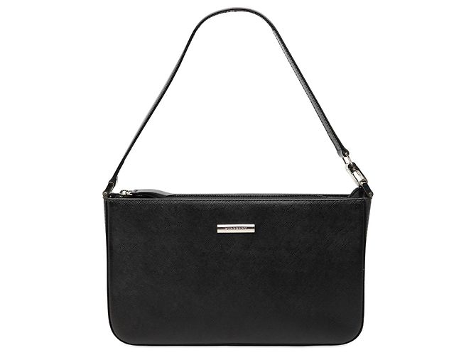 Borsa a tracolla in pelle nera Burberry Nero