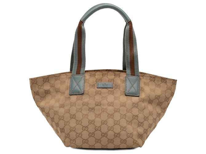 Gucci Beige GG Canvas Web Tote