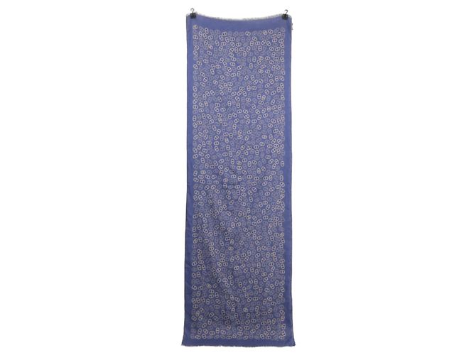 Stola in cashmere e seta Hermès Chaine d'Ancre Marrone Blu