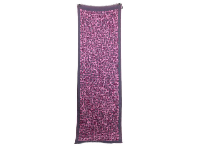 Stola in cashmere e seta Hermès Chaine d'Ancre Nero Rosa