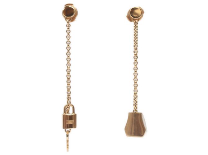 Orecchini Kelly Clochette di Hermès in oro rosa D'oro