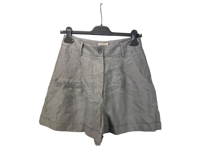 Autre Marque ZEUS+DIONE Dionysus Leinen-Shorts Grau