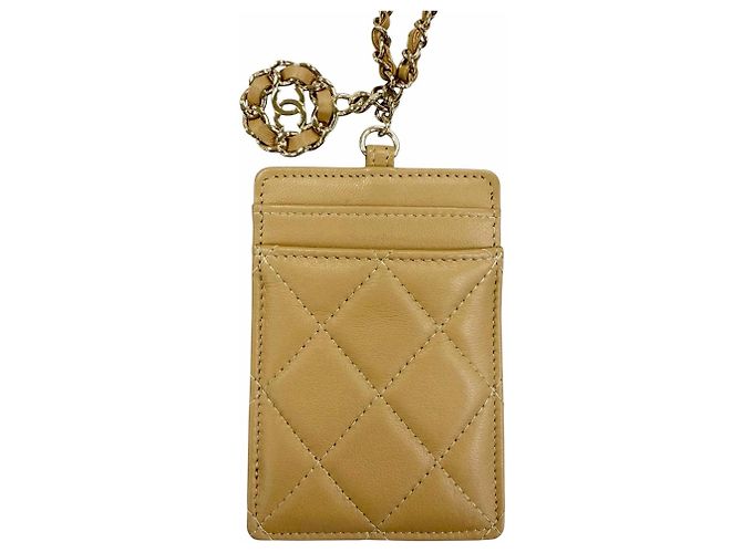 Timeless Chanel Beige Lambskin Card Case