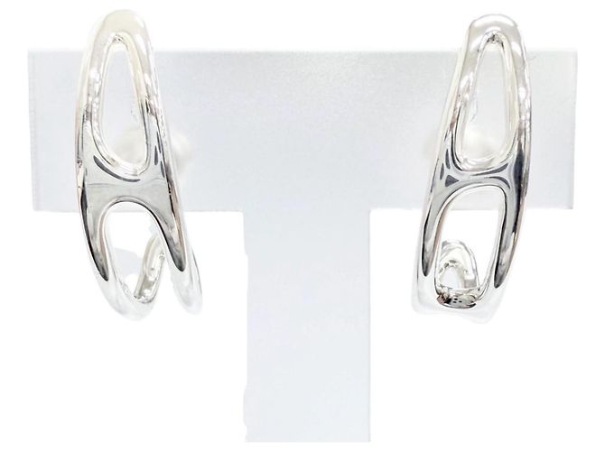 Hermès Pendientes Hermes Chaine d'Ancre Punk Stud Plata