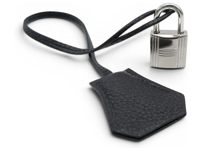Hermès NEW SET HERMES PADLOCK + ZIPPER PULL WITH BELL KEY FOR KELLY BAG Black