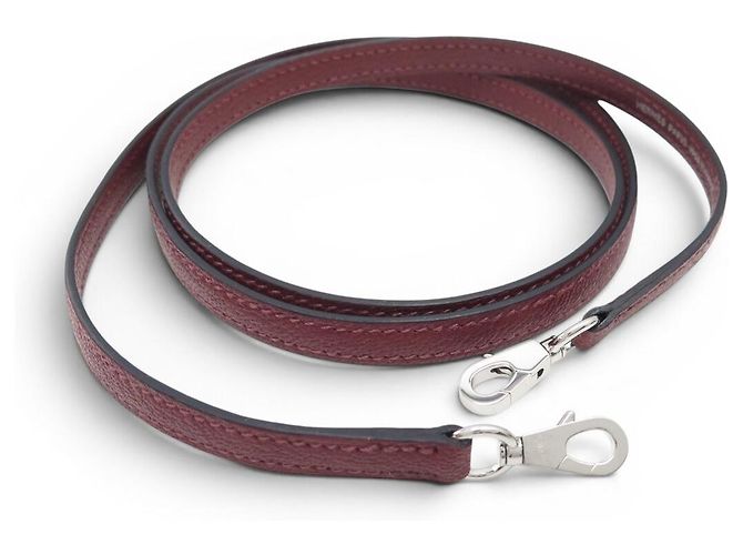 Hermès NEW HERMES SHOULDER STRAP FOR MINI KELLY BAG 91 CM RED LEATHER CROSS STRAP Dark red