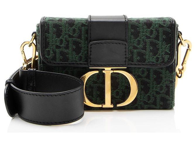 Bolso de hombro Dior Oblique 30 Montaigne Box Azul