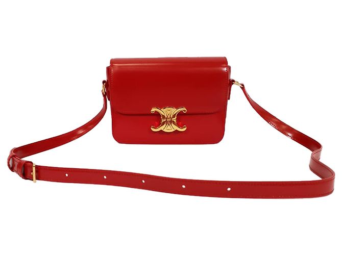 Céline Borsa Celine Classique Triomphe in pelle rossa Rosso