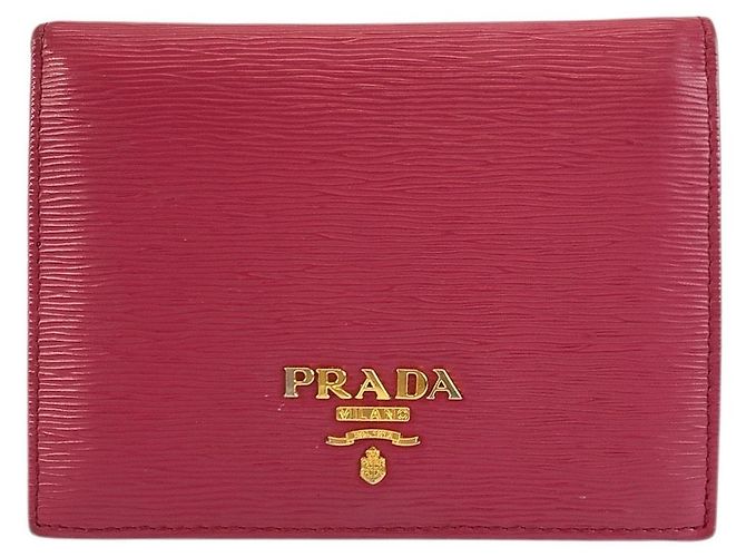 Cartera compacta de cuero Saffiano Prada Rosa