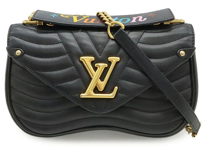 Bolsa Louis Vuitton New Wave Chain Bag MM de couro Preto