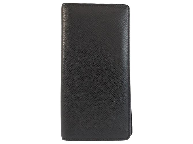 Louis Vuitton Taiga Leather Long Wallet Black
