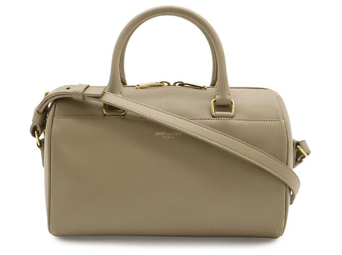 Mini borsa in pelle Yves Saint Laurent Marrone Beige