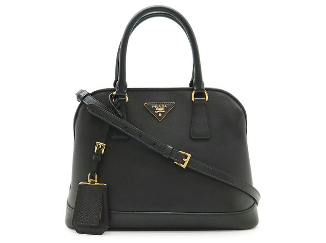 Borsa 2WAY con logo triangolo in pelle Prada Nero