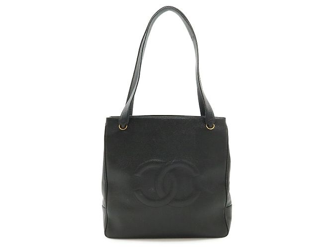 Borsa Tote Chanel Caviar Skin Coco Mark Nero