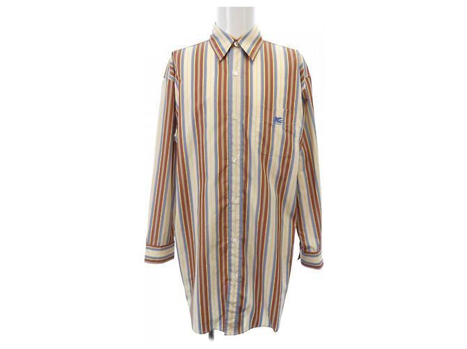 Camisa Etro Castaño Azul Beige 