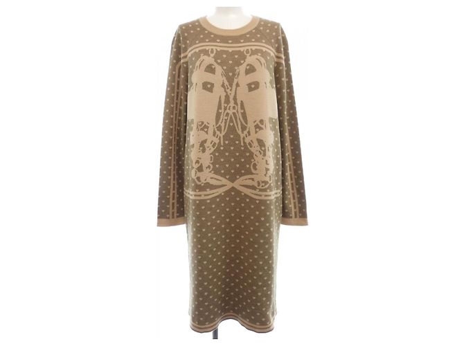 Hermès Hermes Kleid aus Kaschmirmischung Beige