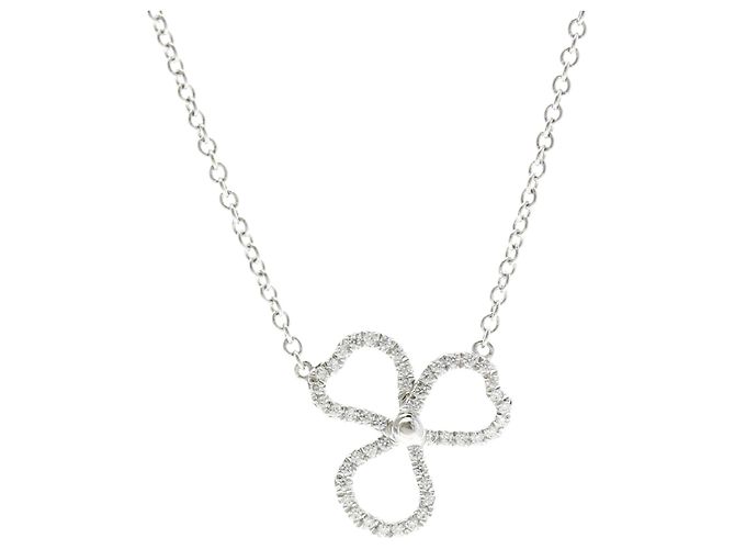 Tiffany & Co Tiffany Open Paper Diamond Halskette Silber