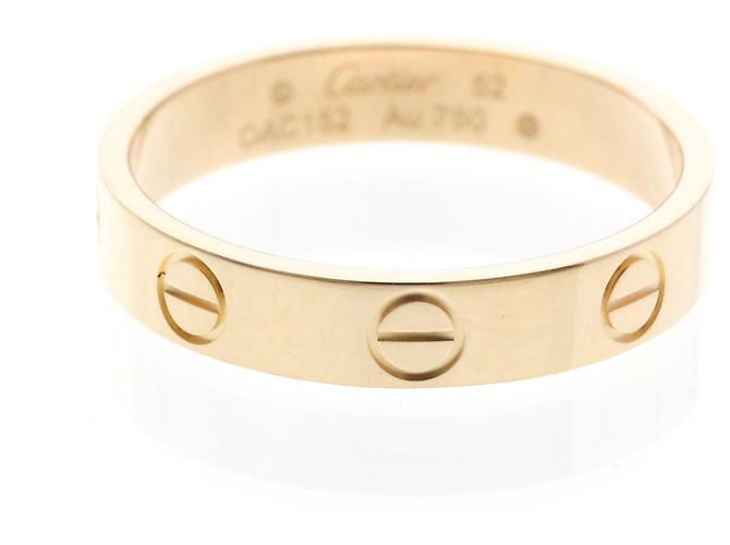 Anel Mini Love da Cartier em ouro rosa com diamante Dourado