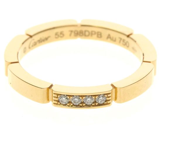 Anello Maillon Panthère Cartier con 4 Diamanti D'oro