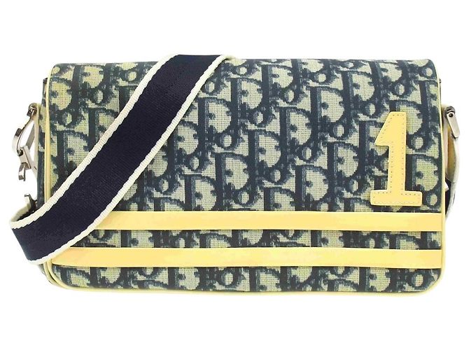 Borsa a tracolla Christian Dior Monogram Blu Blu scuro Monogramma