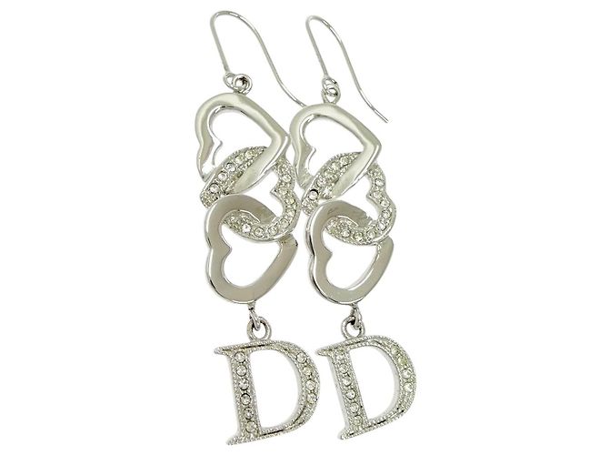 Christian Dior Heart Drop Ohrringe Silber