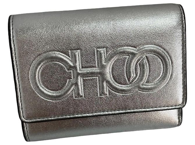 Jimmy Choo Loni Silver Leather Wallet Silvery