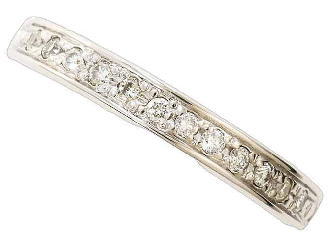 Autre Marque Anello a fascia in oro bianco 10K con diamante D'oro
