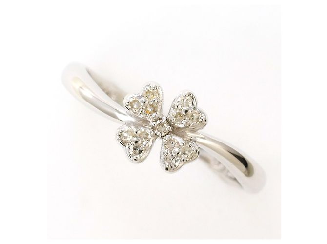 Autre Marque 14K White Gold Band Ring with Diamond Golden