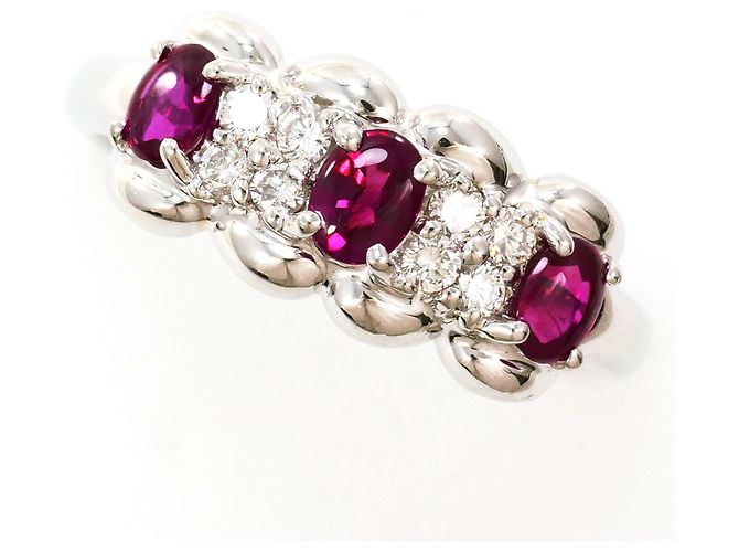 Autre Marque Pigeon Blood PT900 Platinring Rot