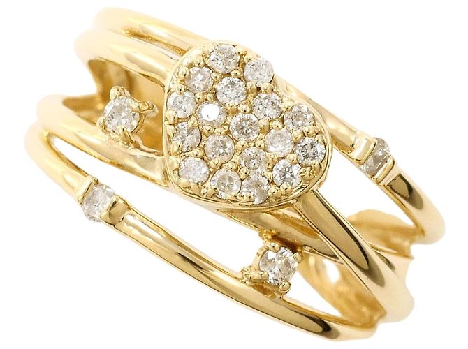 Autre Marque Anello a fascia in oro giallo 10K con diamante D'oro