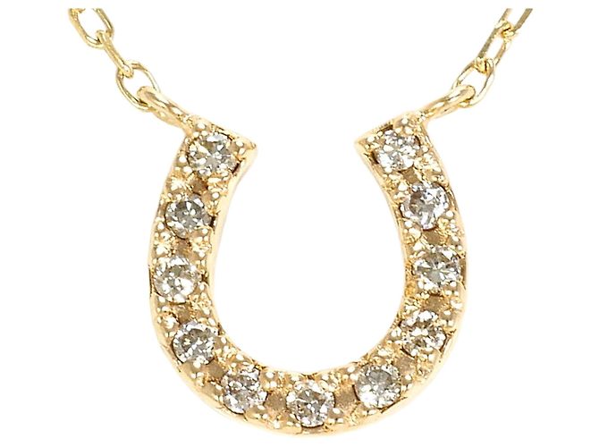 Autre Marque Collar de oro amarillo de 10K con diamante Dorado