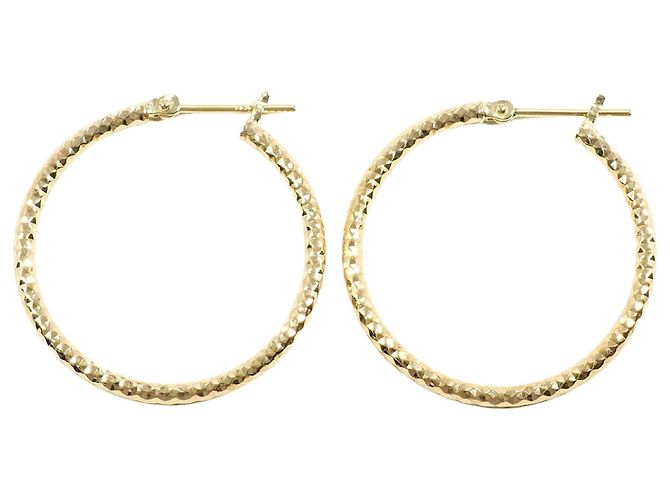 Autre Marque Orecchini a cerchio in oro giallo 14K D'oro