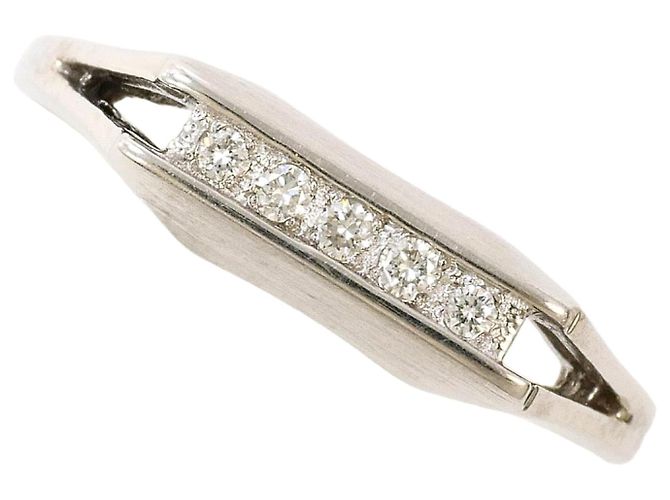 Autre Marque 14K Weißgold-Ring mit Diamant Golden
