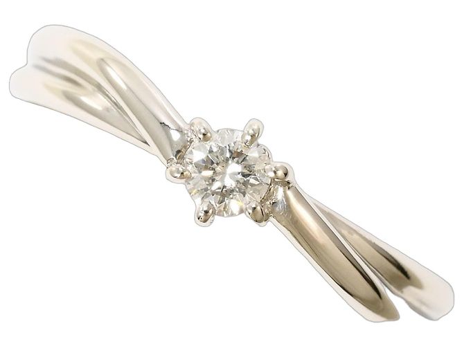 Autre Marque Anillo de banda de platino con diamante