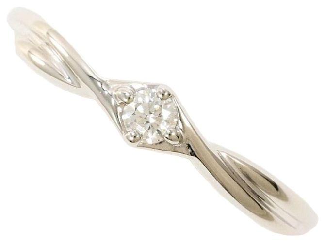 Autre Marque Anello a fascia in platino PT900 con diamante