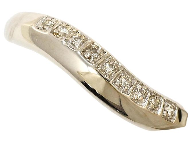 Autre Marque 10K Weißgold-Ring mit Diamant Golden