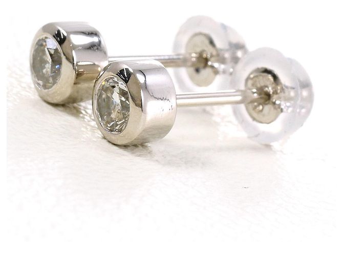Autre Marque Platin-Steckohrringe mit Diamanten